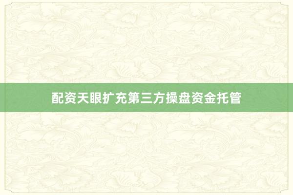 配资天眼扩充第三方操盘资金托管