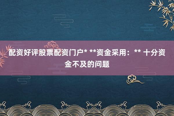 配资好评股票配资门户* **资金采用：** 十分资金不及的问题