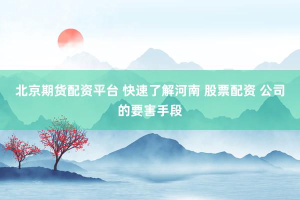 北京期货配资平台 快速了解河南 股票配资 公司的要害手段
