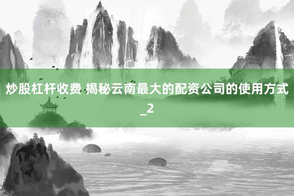 炒股杠杆收费 揭秘云南最大的配资公司的使用方式_2